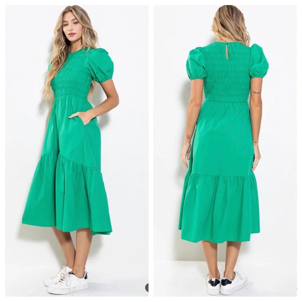 26 Boho Smocking Detail Tiered Maxi Dress - Picture 3 of 3